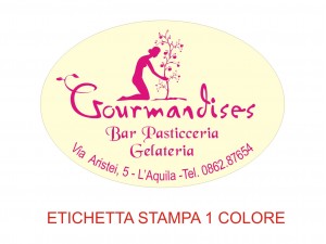 Etichette adesive per pasticcerie, bar, panetterie e gelaterie (mm49x33)  (cod.1/I )